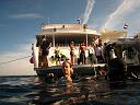 Entering the water from the boat